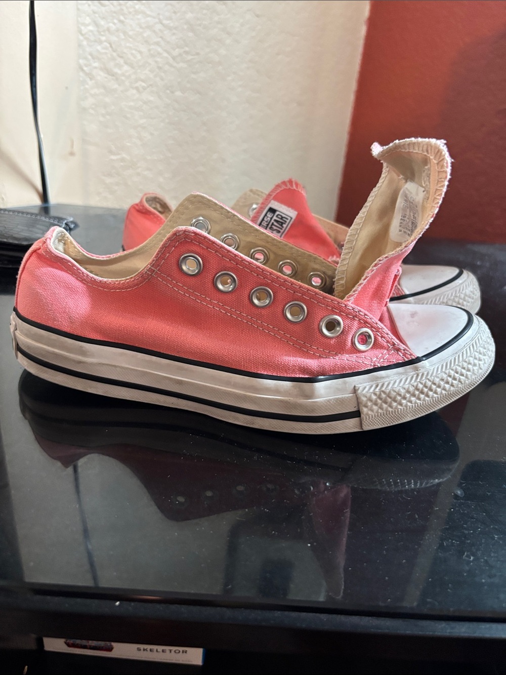 Shoe strings included  Sneakers in Coral Pink